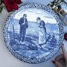 Тарелка Блюдо Уборка картофеля Delft Blaw 29 см Голландия     
