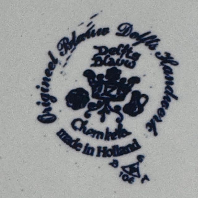 Тарелка Блюдо Уборка картофеля Delft Blaw 29 см Голландия     