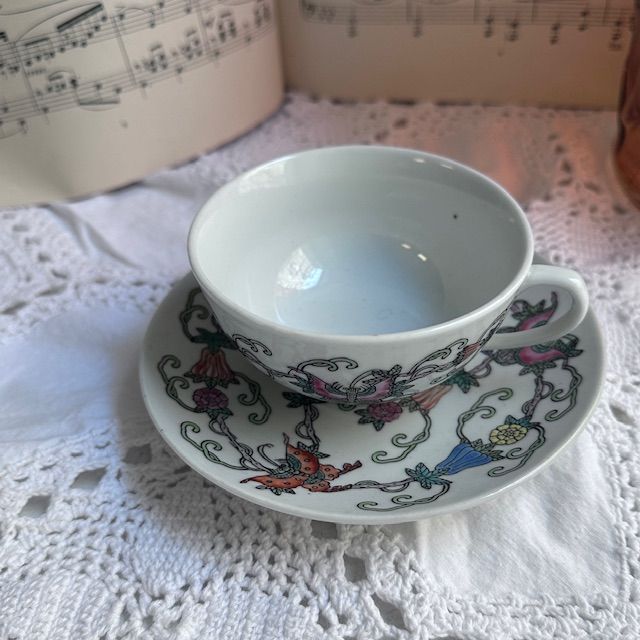 Чайная пара Бабочки 180 мл фарфор ручная роспись