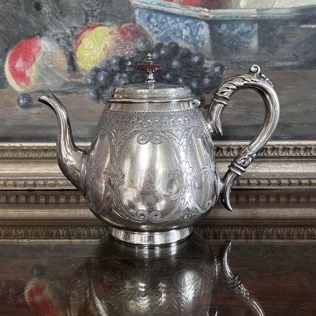 Чайник 1 л серебрение штихтельная гравировка