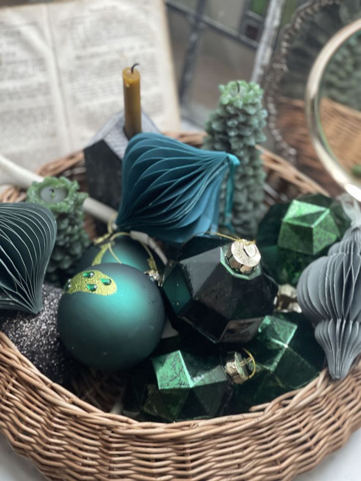 Шар елочный Павлин 8 см зеленый стекло