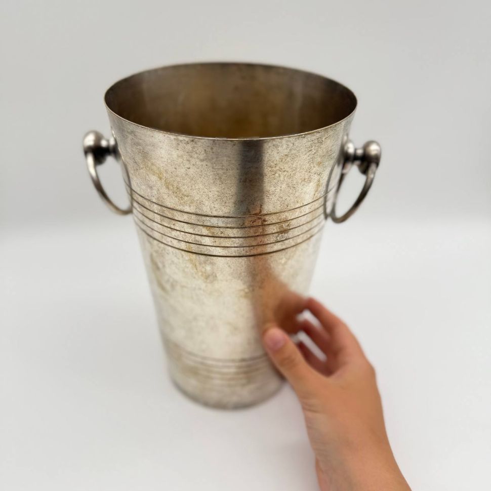 Ведро для охлаждения бутылки 25 см латунь серебрение