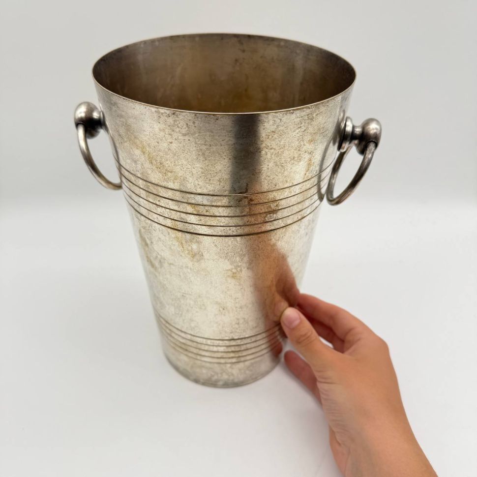 Ведро для охлаждения бутылки 25 см латунь серебрение