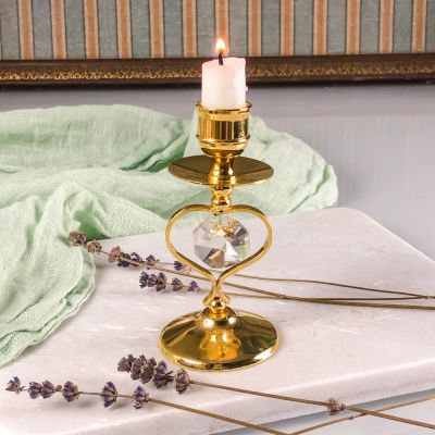 Подсвечник с хрустальным подвесом 12 см