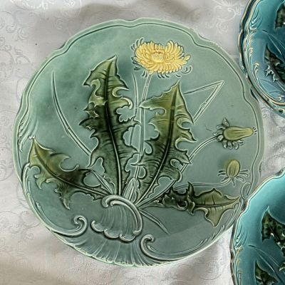 Тарелка Одуванчик 19 см майолика Sarreguemines 