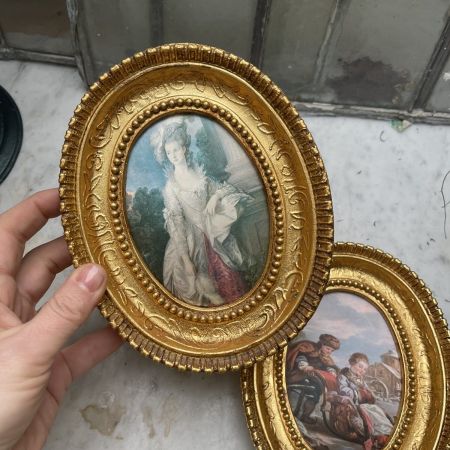 Картина миниатюра Фрейлина 14х18 см шелкография на ткани