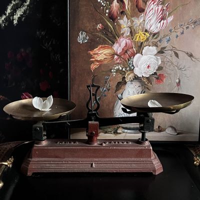 Весы старинные рыночные с двумя чашами 5 кг Франция