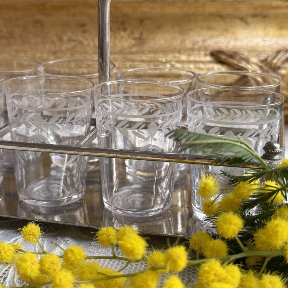 Стопка набор 12 шт на подставке 30 мл хрустальное стекло Франция