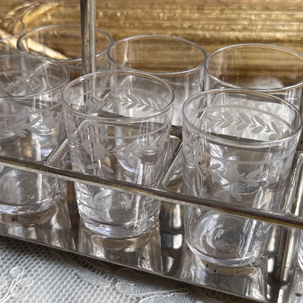 Стопка набор 12 шт на подставке 30 мл хрустальное стекло Франция