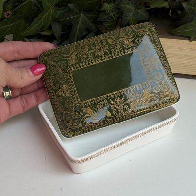 Масленка паштетница шкатулка Wedgwood Florentine Arras Green