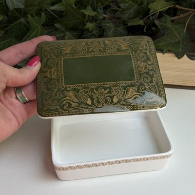 Масленка паштетница шкатулка Wedgwood Florentine Arras Green