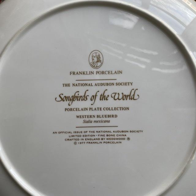 Тарелка 28 см Franklin Wedgwood Songbirds of the World Western Bluebird 1977