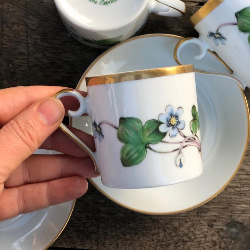 Кофейная пара 125 мл Anemone Hepatica Hackefors Porslin Швеция 