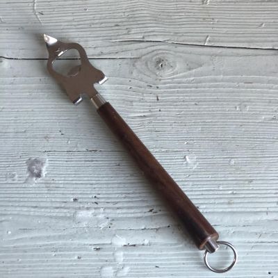 Открывалка для бутылок 27 см на деревянной ручке сталь