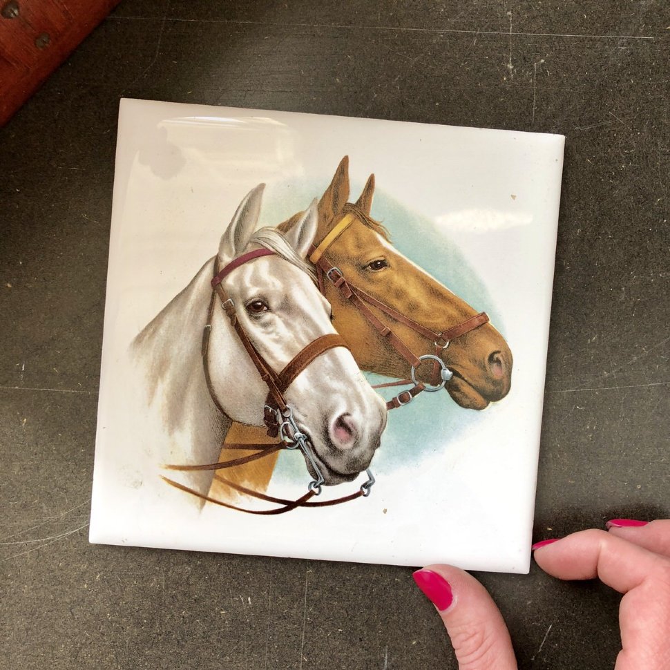 Плитка изразец Кони Чехословакия