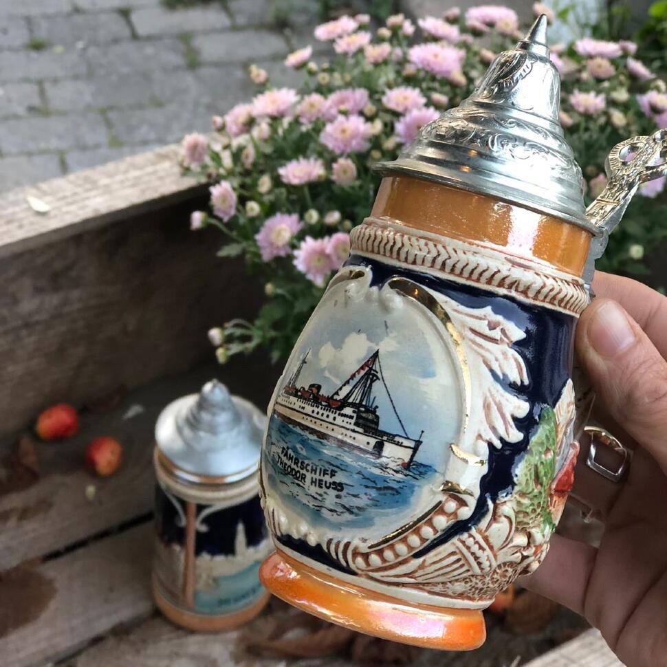 Кружка пивная 200 мл с крышкой металл DBGM Германия