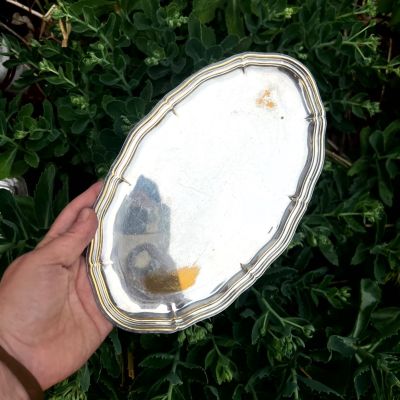 Блюдо поднос 25 см мельхиор