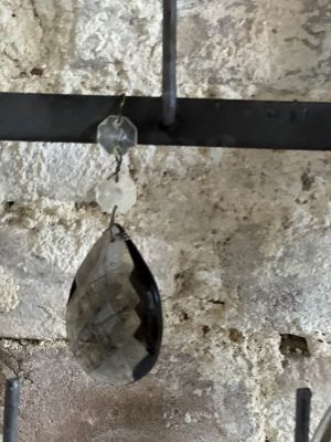 Подвес хрусталик 6 см Капля серая малая Италия