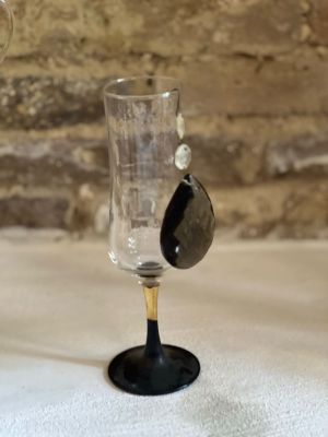 Подвес хрусталик 6 см Капля серая малая Италия