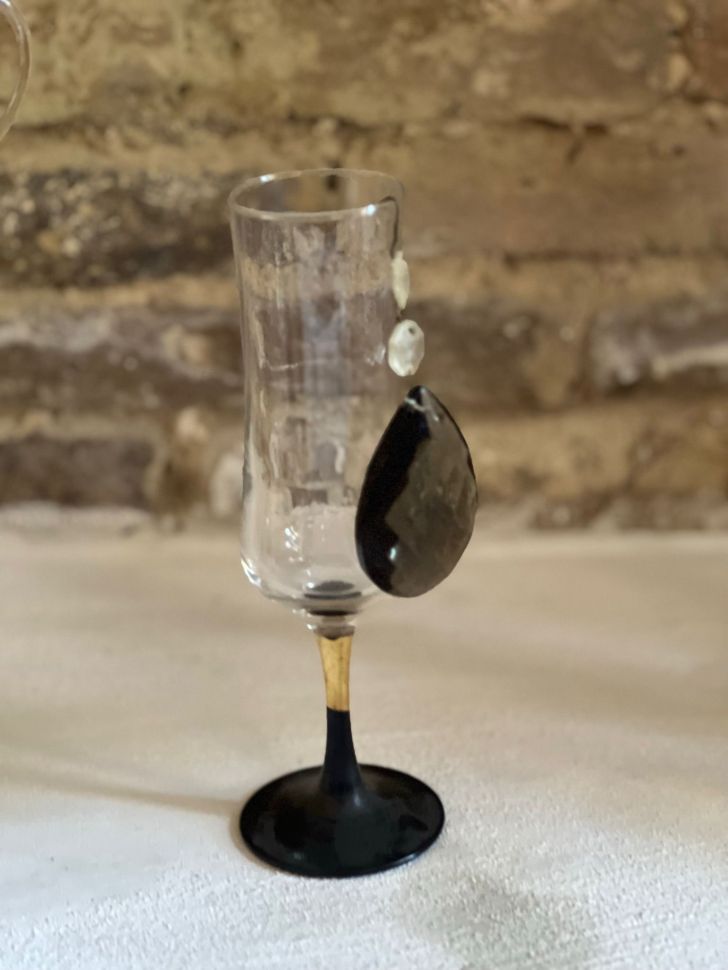 Подвес хрусталик 6 см Капля серая малая Италия