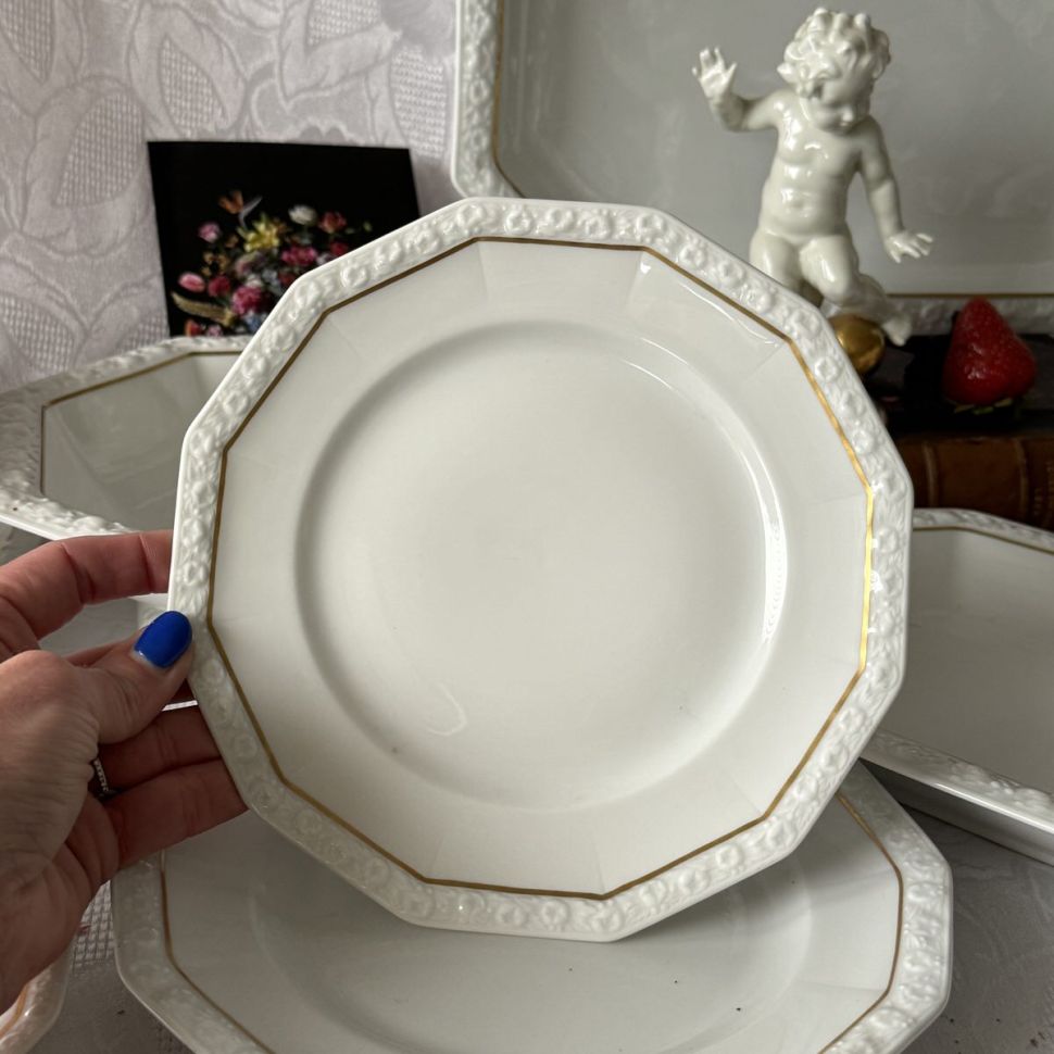 Тарелка Ph.Rosenthal Maria с золотой каймой 22 см Германия 1927 г 