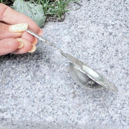Ситечко для чая с ручкой 12 см серебрение   