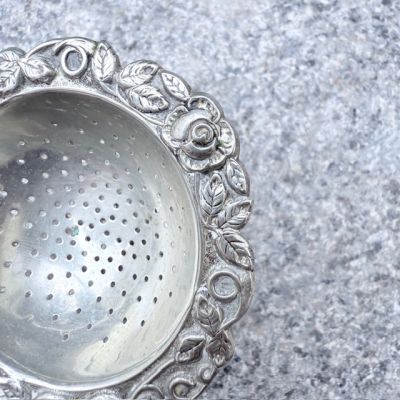 Ситечко для чая с ручкой 12 см серебрение   