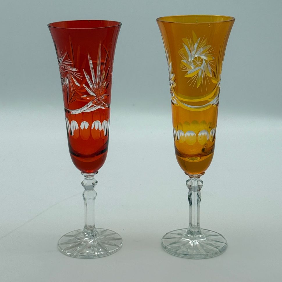Бокал для игристого набор 2 шт. 200 мл цветной хрусталь Германия 