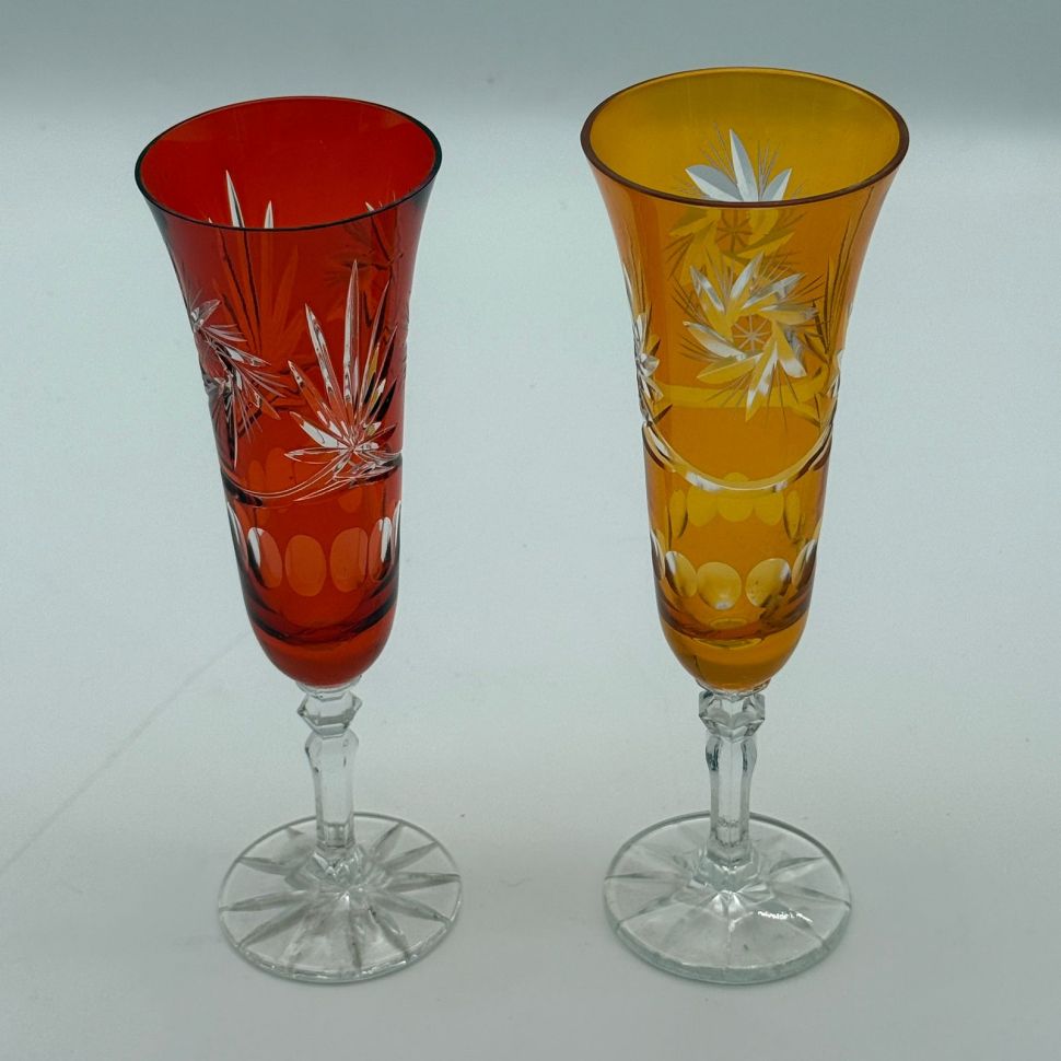 Бокал для игристого набор 2 шт. 200 мл цветной хрусталь Германия 