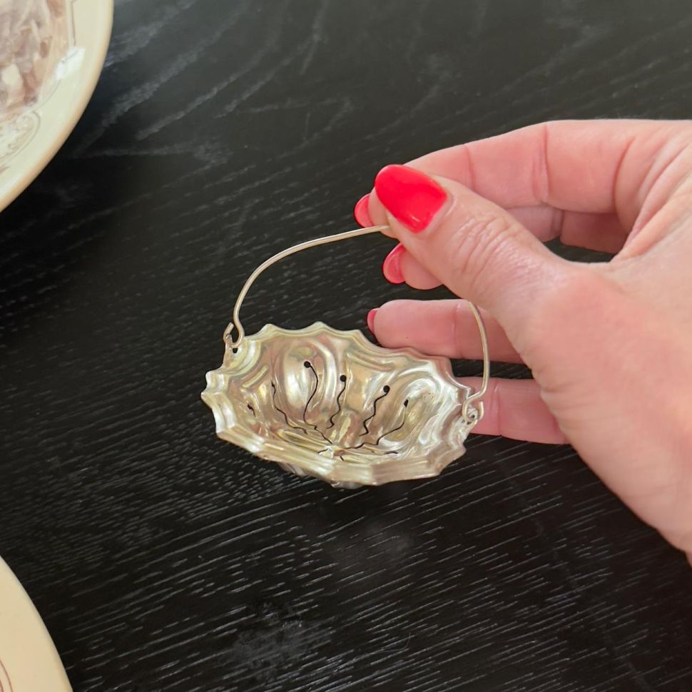 Ситечко для чая 7 см серебро Франция 