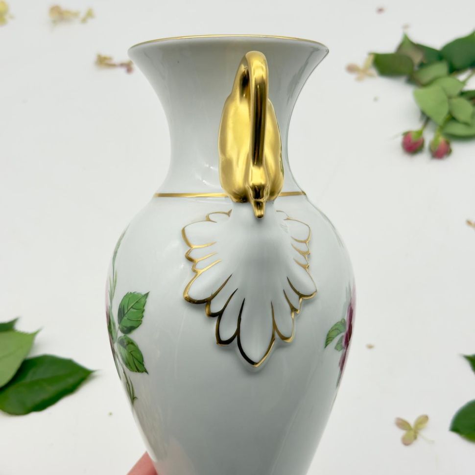 Ваза амфора Лебеди Kaiser Роза 24 см Германия