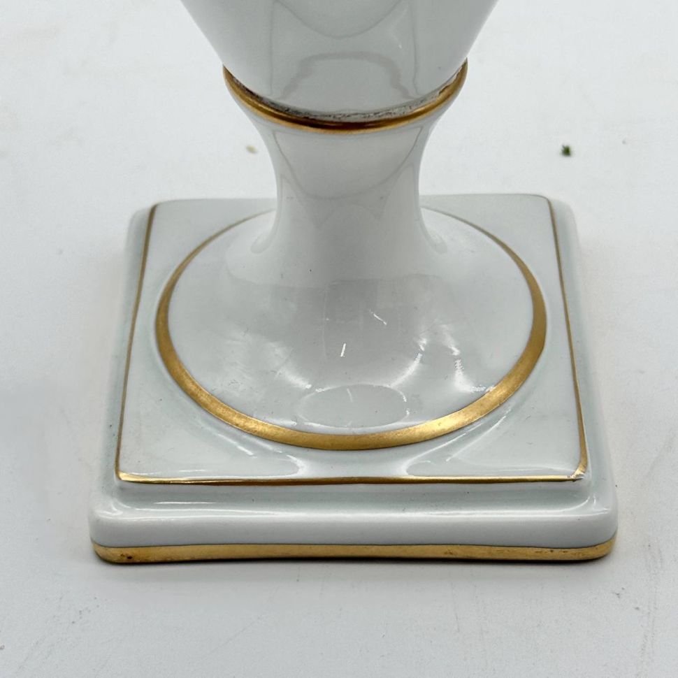 Ваза амфора Лебеди Kaiser Роза 24 см Германия 