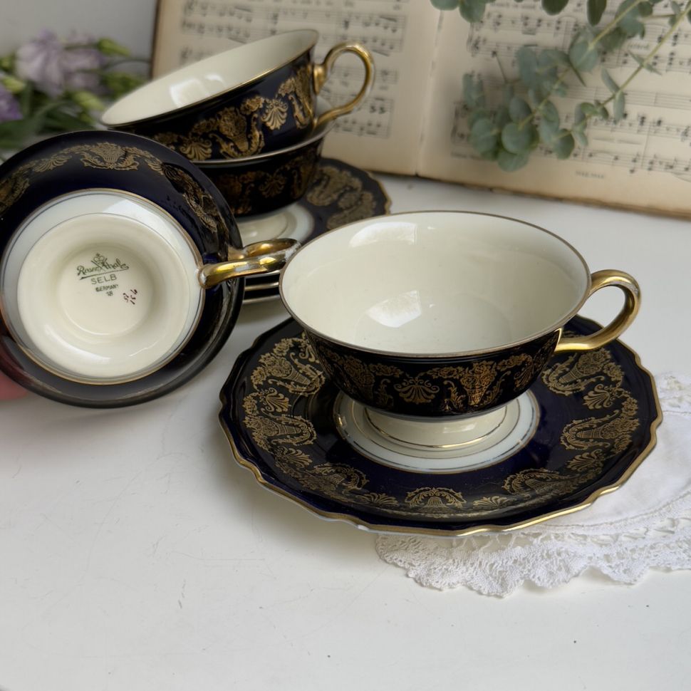 Чайная пара Rosenthal кобальт 170 мл Германия 