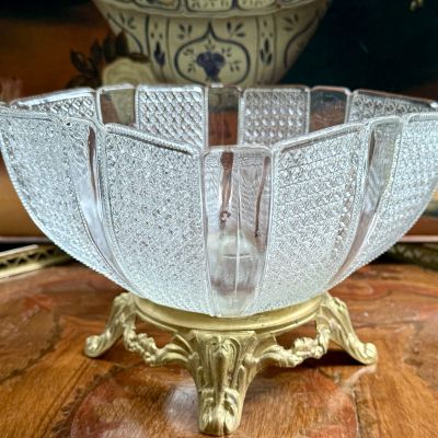 Салатник 22 см хрусталь золочение начало 20 века