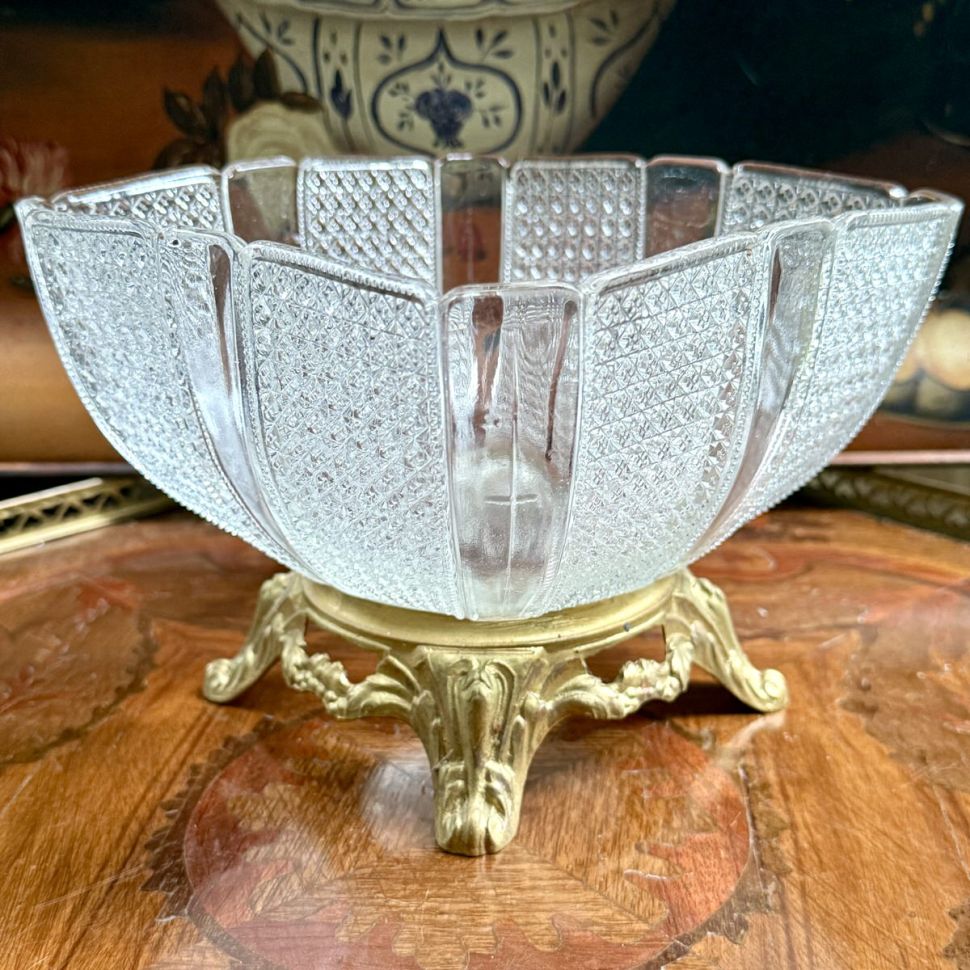 Салатник 22 см хрусталь золочение начало 20 века