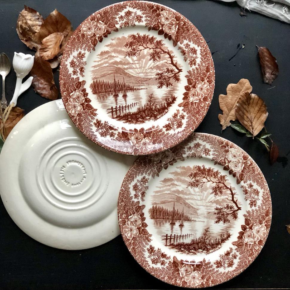 Тарелка плоская 24,5 см Лодки на закате Англия