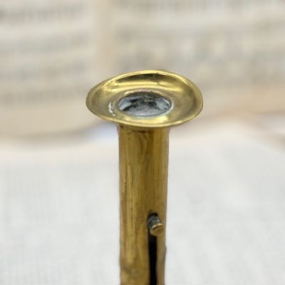 Подсвечник с подъемным механизмом 18 см Франция латунь