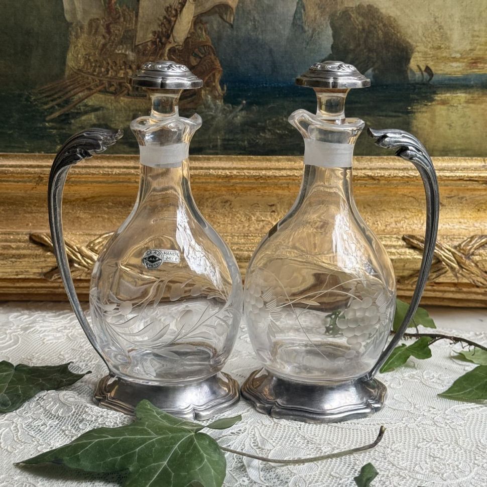 Графин мини 200 мл хрусталь серебрение Франция