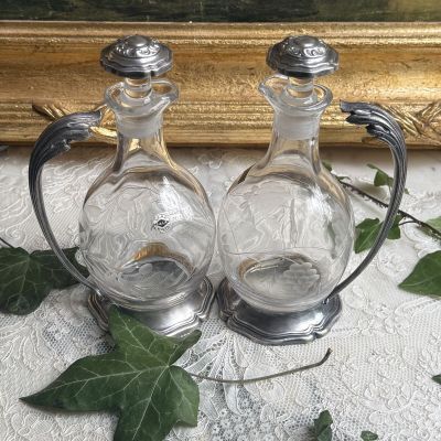 Графин мини 200 мл хрусталь серебрение Франция