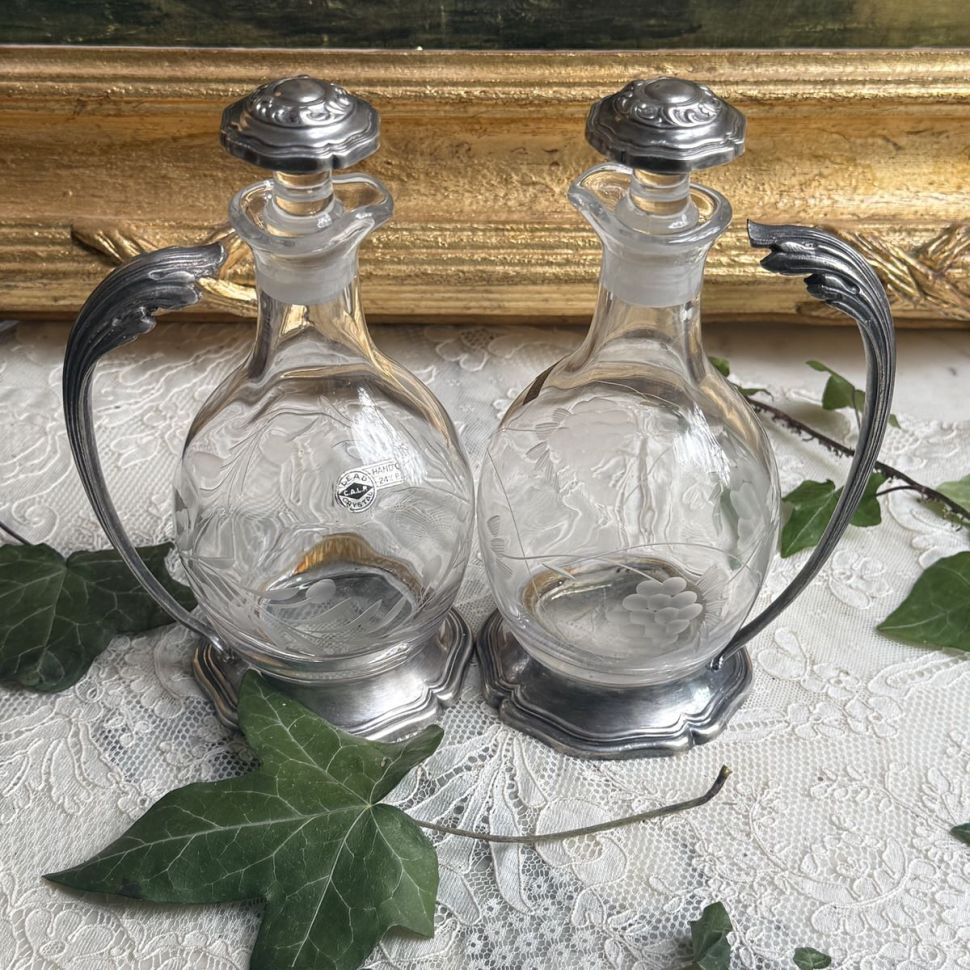 Графин мини 200 мл хрусталь серебрение Франция