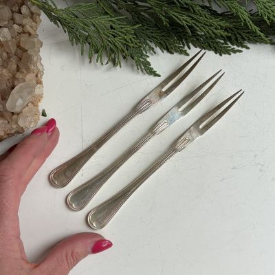 Вилка двузубец Christofle 15 см серебрение Франция конец 19 в.