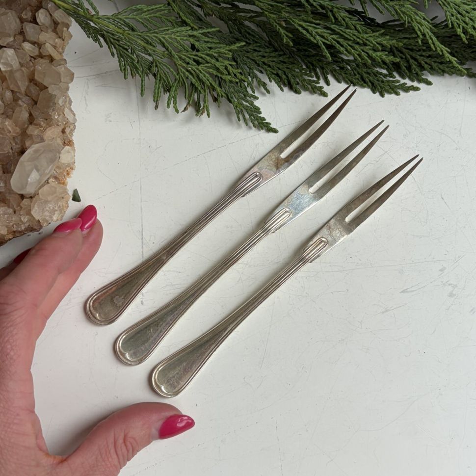 Вилка двузубец Christofle 15 см серебрение Франция конец 19 в.