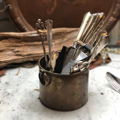 Кашпо медь с ручками 1 л