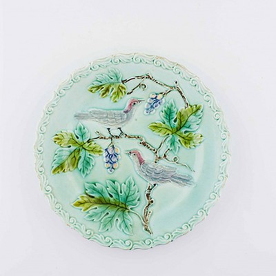 Тарелка десертная Птицы бирюзовая