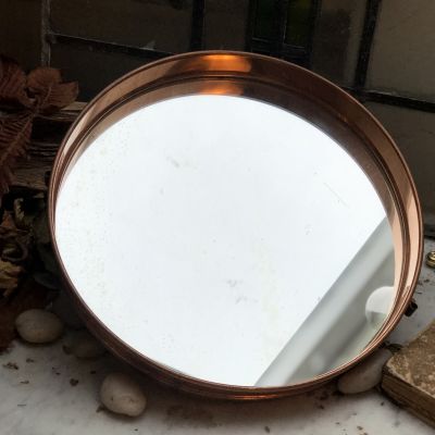 Зеркало 28 см в медной оправе 