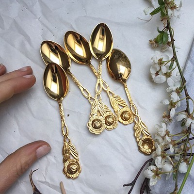 Ложка кофейная с розой Швеция