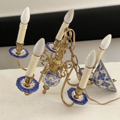 Люстра на пять ламп Delft Латунь