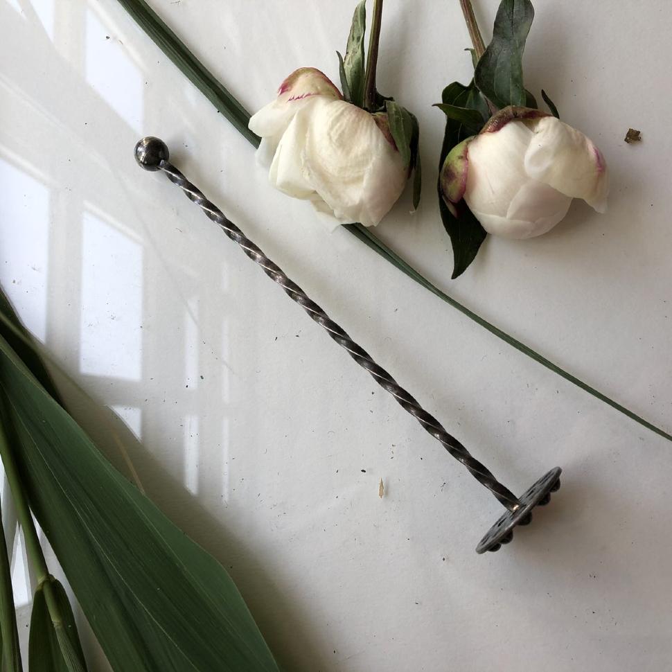 Палочка для коктейля мельхиор малая спираль