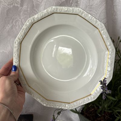 Тарелка глубокая Ph.Rosenthal Maria с золотой каймой 25 см Германия 1927 г 