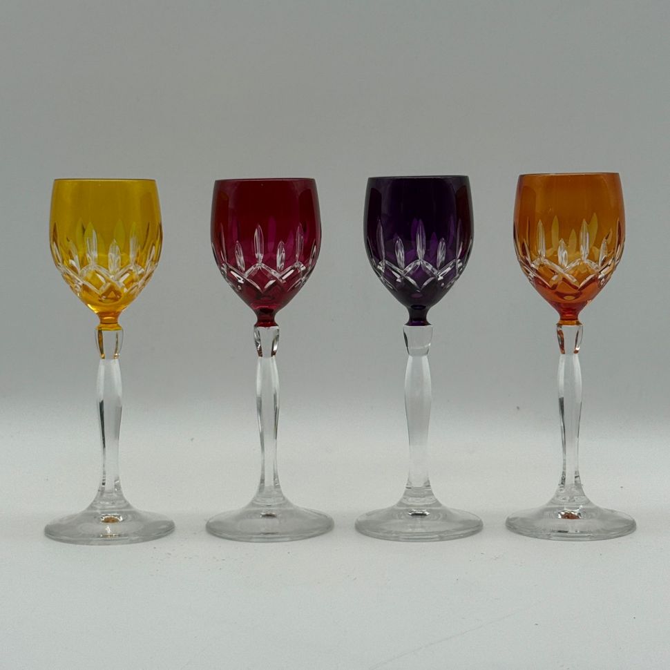 Рюмка Тюльпан набор 4 шт. 75 мл цветной хрусталь Германия